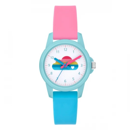 Foto van product Cool Time Horloge turquoise / hemelsblauw / lichtroze