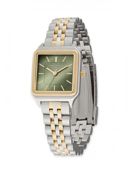 Foto van product Copenhagen Studios Analoog horloge goud / grasgroen / zilver