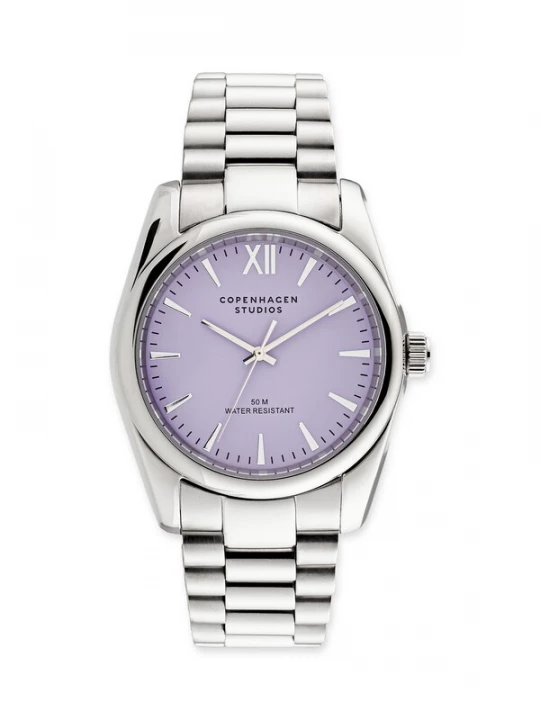 Foto van product Copenhagen Studios Analoog horloge pastellila / zilver