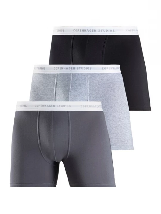 Foto van product Copenhagen Studios Boxershorts antraciet / donkergrijs / grijs gemêleerd / wit
