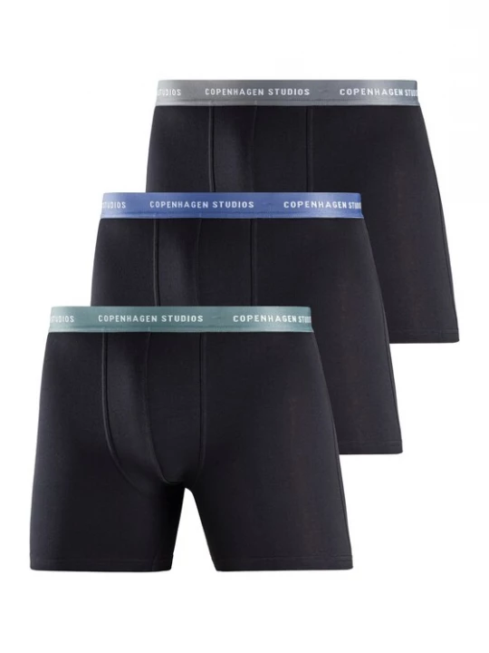 Foto van product Copenhagen Studios Boxershorts blauw / grijs / pastelgroen / zwart