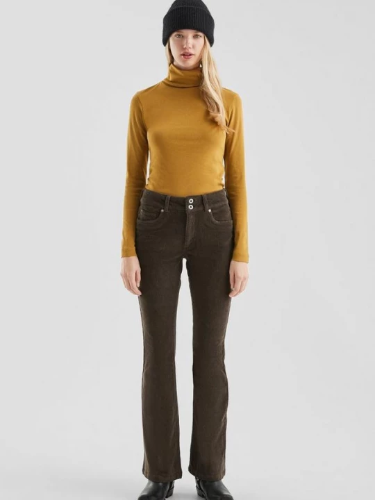 Foto van product Corduroy broek met bootcut pijp QS bruin