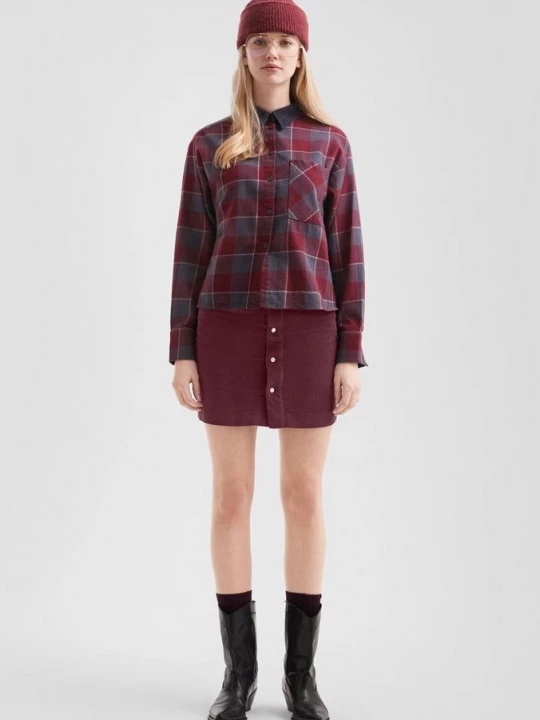Foto van product Corduroy minirok met knoopsluiting QS rood