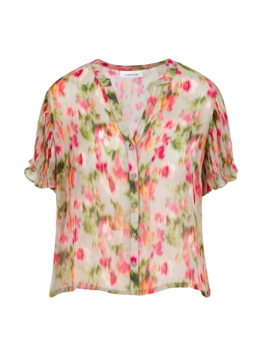 Foto van product Coster Copenhagen Blouse pastelgroen / oranje / koraal / pink