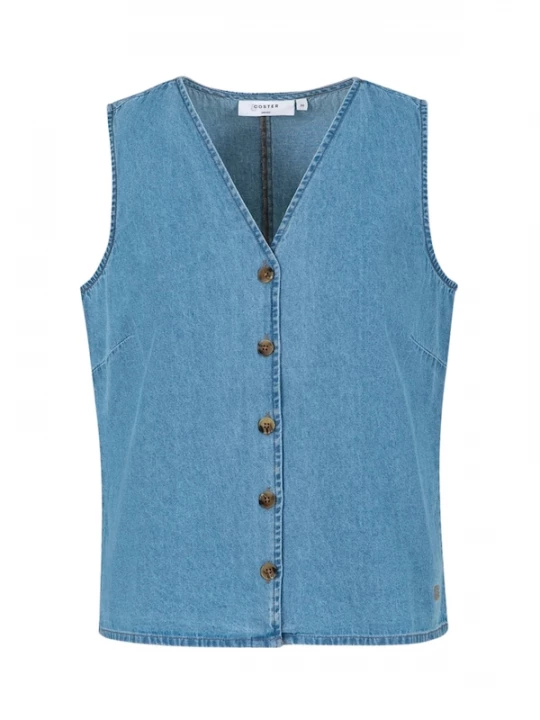 Foto van product Coster Copenhagen Bodywarmer 'Elenora' blauw denim