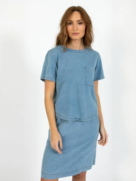 Foto van product Coster Copenhagen Shirt ' Cc ' blauw denim