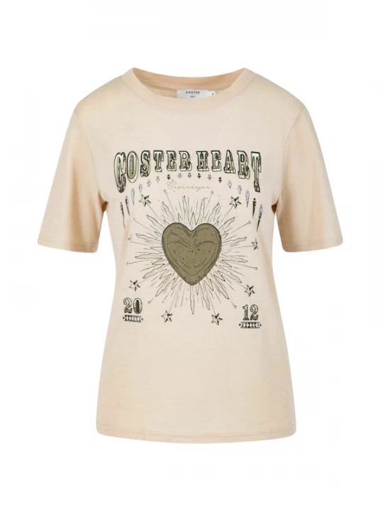 Foto van product Coster Copenhagen Shirt crème / bruin / zwart