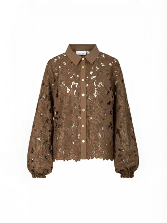Foto van product Coster Copenhagen Shirt ' Lace ' bruin