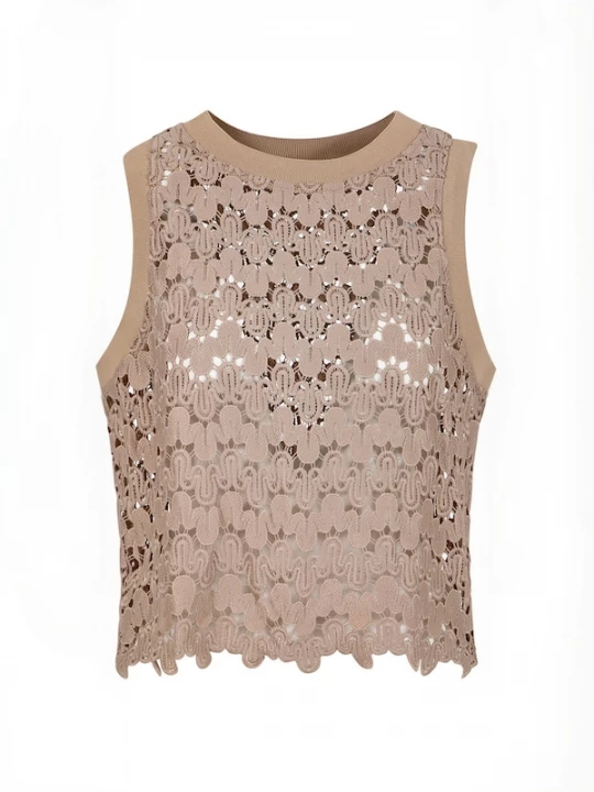 Foto van product Coster Copenhagen Top ' Lace ' grijs