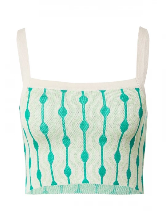 Foto van product Cotton On Body Gebreide top beige / smaragd / lichtgroen