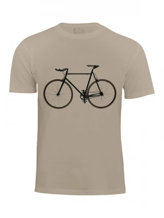 Foto van product Cotton Prime Shirt 'Bike - Fahrrad' camel / zwart