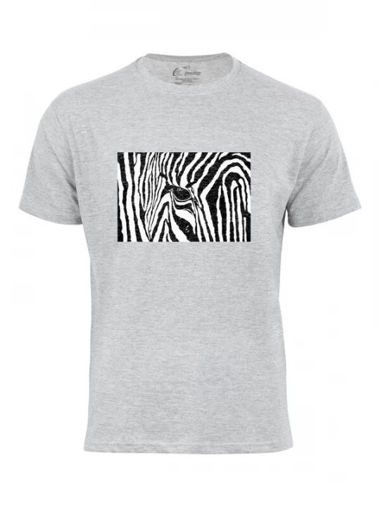 Foto van product Cotton Prime Shirt 'Black & White Zebra Eye' grijs gemêleerd / zwart / wit