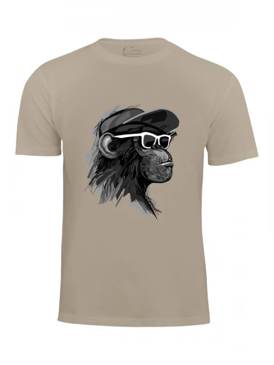 Foto van product Cotton Prime Shirt 'Cool Monkey mit Brille' beige / donkergrijs / zwart