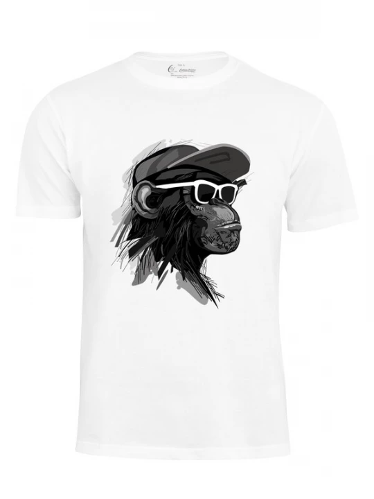 Foto van product Cotton Prime Shirt 'Cool Monkey mit Brille' donkergrijs / zwart / wit