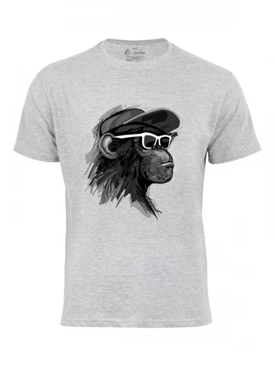 Foto van product Cotton Prime Shirt 'Cool Monkey mit Brille' grijs
