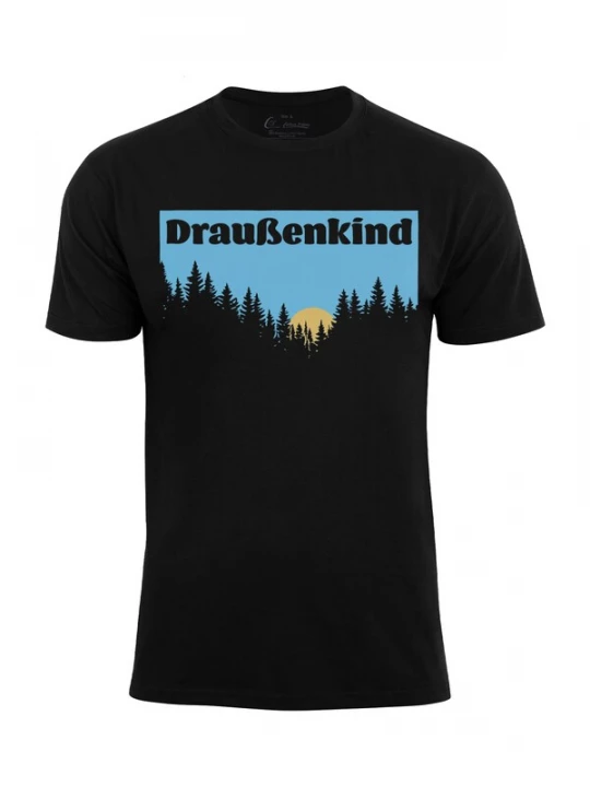Foto van product Cotton Prime Shirt 'Draußenkind' lichtblauw / donkergeel / zwart