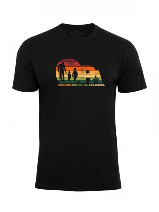Foto van product Cotton Prime Shirt 'Opa Legende der Enkel' groen / oranje / bloedrood / zwart