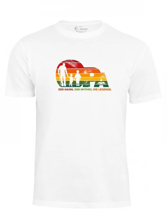 Foto van product Cotton Prime Shirt 'Opa Legende der Enkel' spar / donkeroranje / knalrood / wit