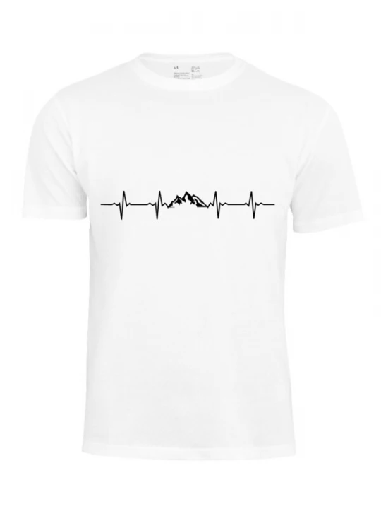 Foto van product Cotton Prime Shirt 'Pulsschlag Berge' zwart / wit