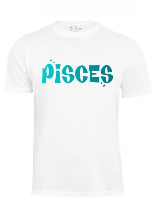 Foto van product Cotton Prime Shirt 'Sternzeichen Fische' cyaan blauw / wit