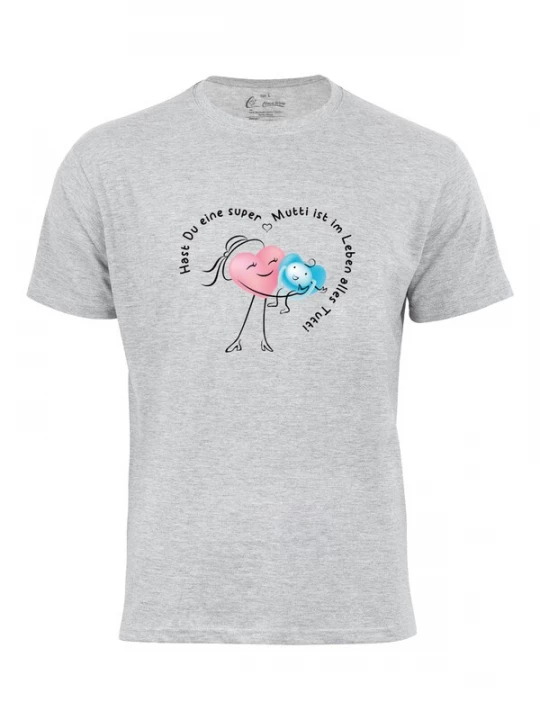 Foto van product Cotton Prime Shirt 'Super Mutti' blauw / grijs / pink / zwart