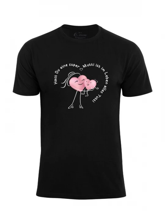 Foto van product Cotton Prime Shirt 'Super Mutti' rosa / zwart / wit