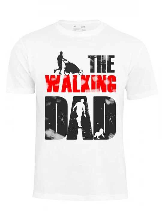 Foto van product Cotton Prime Shirt 'The Walking Dad' grijs / donkerrood / zwart / wit