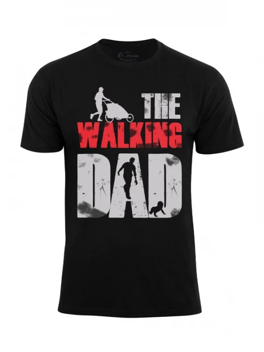 Foto van product Cotton Prime Shirt 'The Walking Dad' grijs / rood / zwart