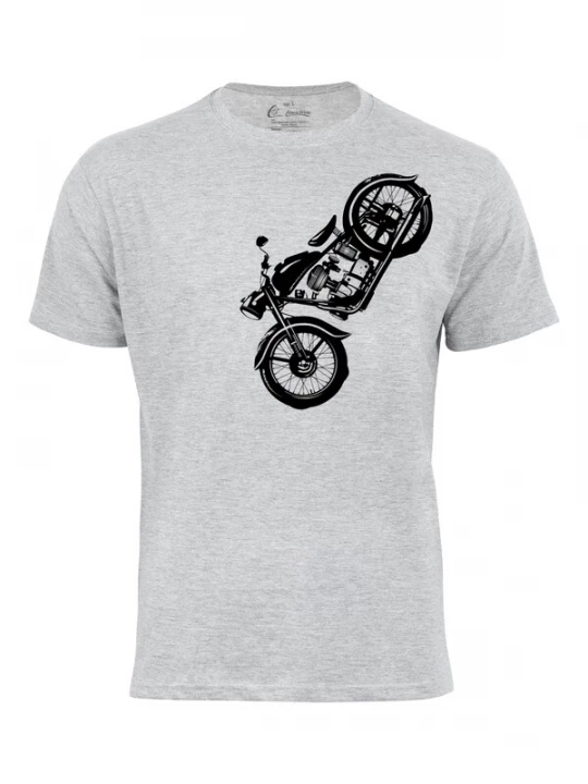 Foto van product Cotton Prime Shirt 'Vintage Motorcycle' grijs / zwart