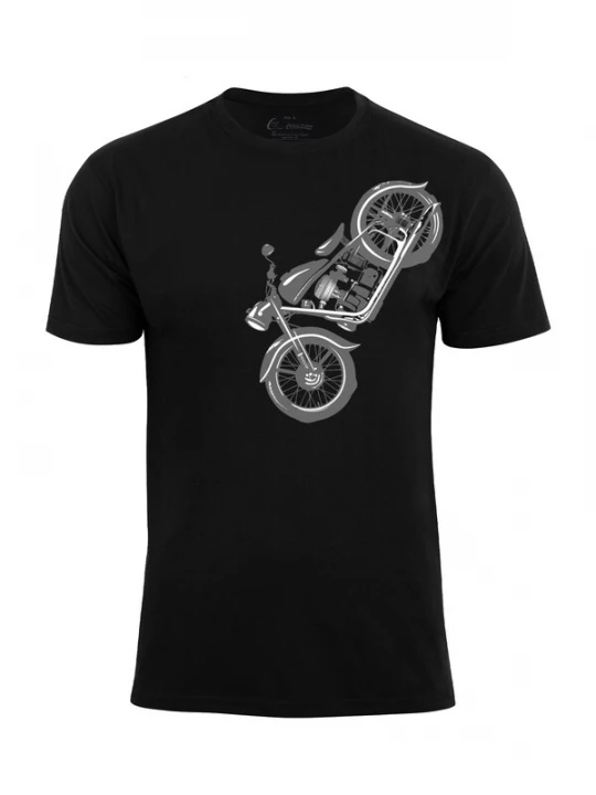 Foto van product Cotton Prime Shirt 'Vintage Motorcycle' grijs / zwart