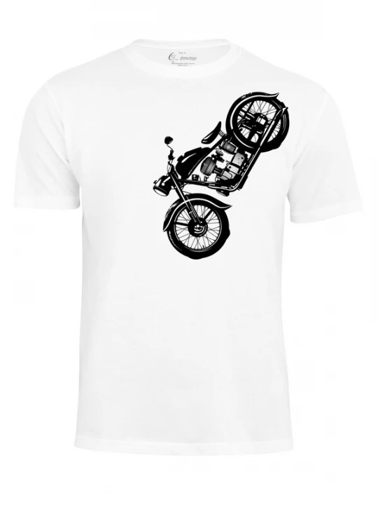 Foto van product Cotton Prime Shirt 'Vintage Motorcycle' wit