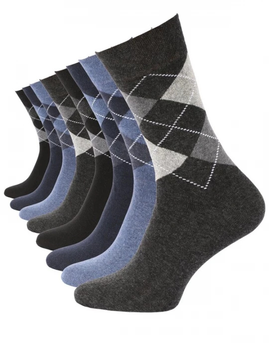 Foto van product Cotton Prime Sokken blauw / grijs / lichtgrijs / zwart