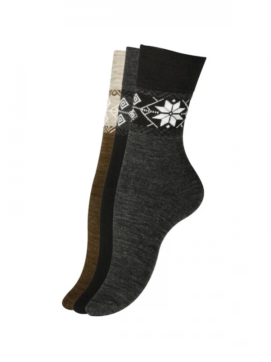 Foto van product Cotton Prime Sokken bruin / grijs gemêleerd / zwart / wit