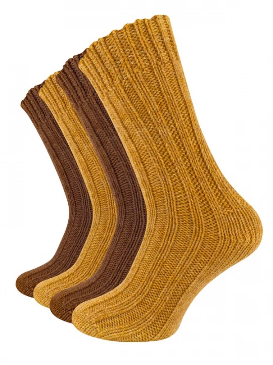 Foto van product Cotton Prime Sokken donkerbruin / goudgeel