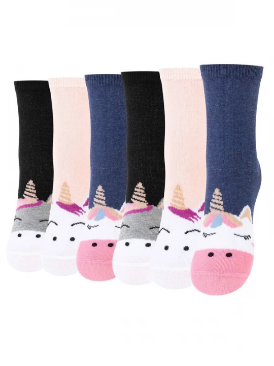 Foto van product Cotton Prime Sokken 'Einhorn' navy / rosa / zwart / wit