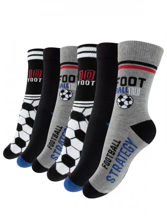 Foto van product Cotton Prime Sokken 'Fußball' grijs / bloedrood / zwart / wit
