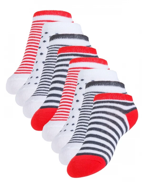 Foto van product Cotton Prime Sokken 'Maritim' donkergrijs / rood / wit