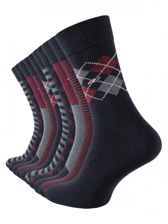 Foto van product Cotton Prime Sokken navy / grijs / bordeaux / wit
