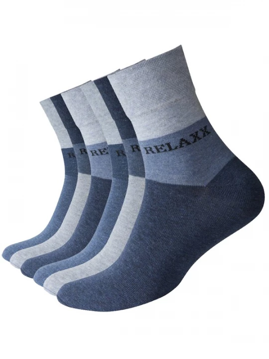 Foto van product Cotton Prime Sokken 'Relaxx' blauw / marine / blauw gemêleerd