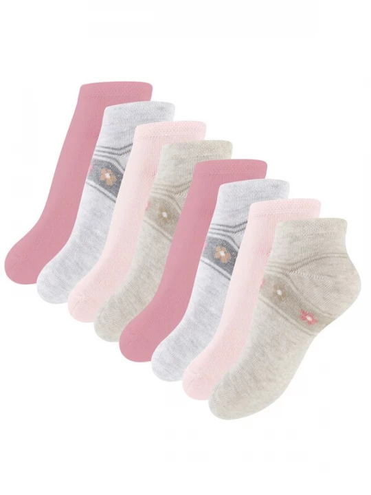 Foto van product Cotton Prime Sokken 'Sweet Flower' greige / lichtgrijs / eosine / pastelroze