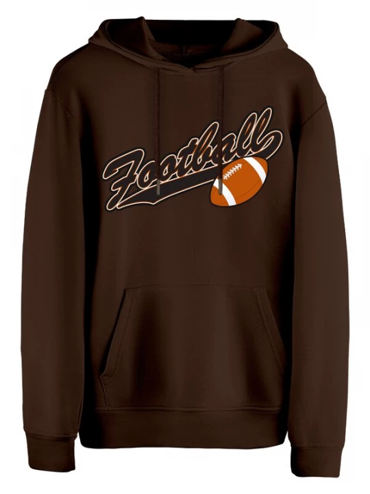 Foto van product Cotton Prime Sweatshirt 'American Football' chocoladebruin / oranje / wit