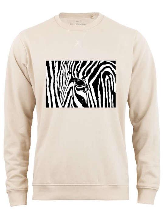 Foto van product Cotton Prime Sweatshirt 'Black & White Zebra Eye' beige / zwart / wit