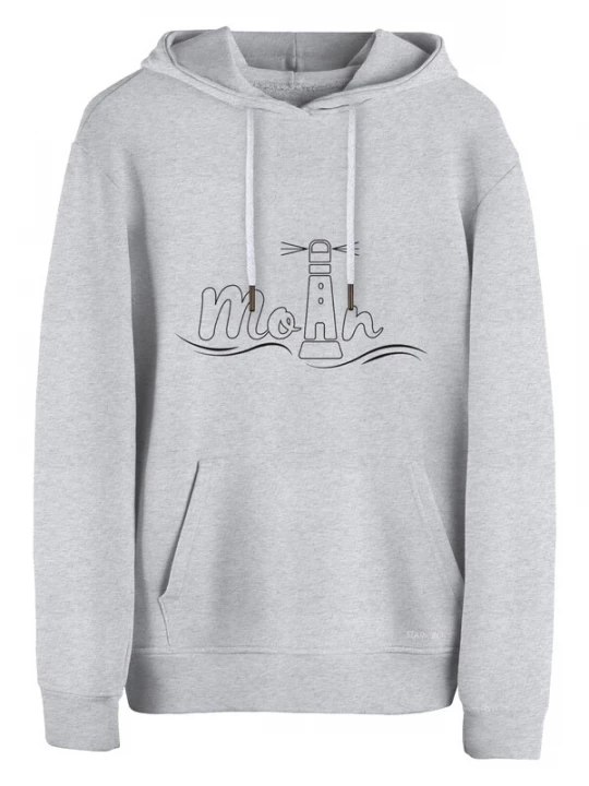 Foto van product Cotton Prime Sweatshirt 'Leuchtturm - Moin' grijs gemêleerd / zwart