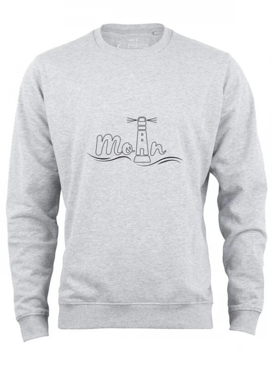 Foto van product Cotton Prime Sweatshirt ' Leuchtturm Moin ' stone grey / zwart