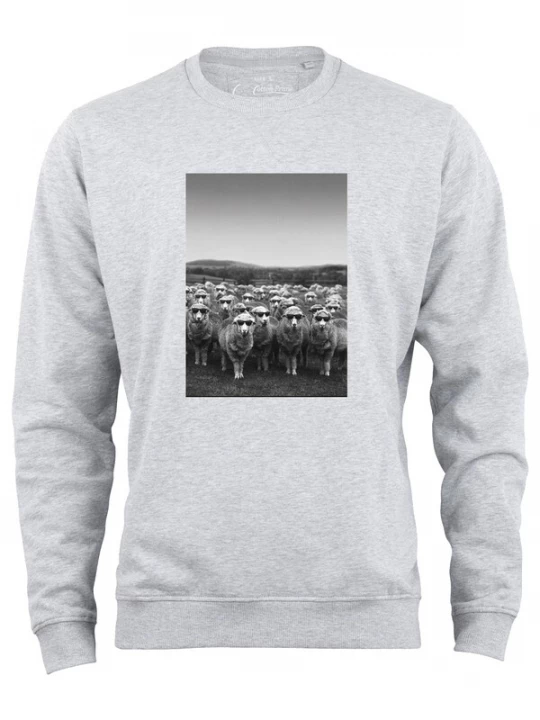 Foto van product Cotton Prime Sweatshirt 'Schafe' donkergrijs / grijs gemêleerd / zwart / offwhite