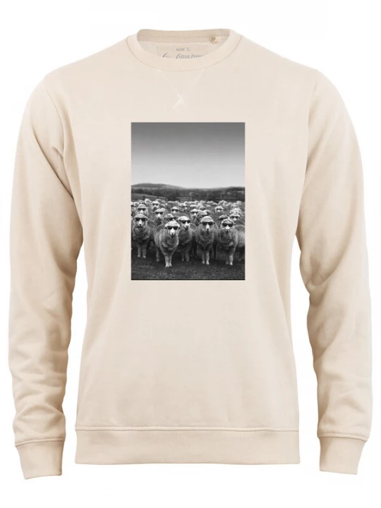 Foto van product Cotton Prime Sweatshirt 'Schafe' ivoor / zwart / wit