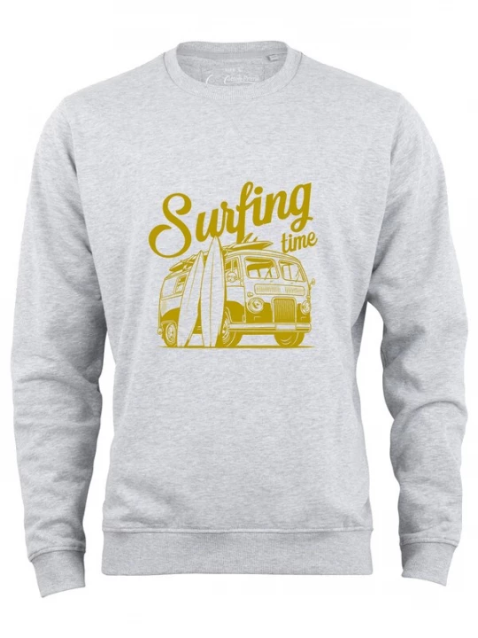 Foto van product Cotton Prime Sweatshirt 'Surfing Time' goud / grijs gemêleerd