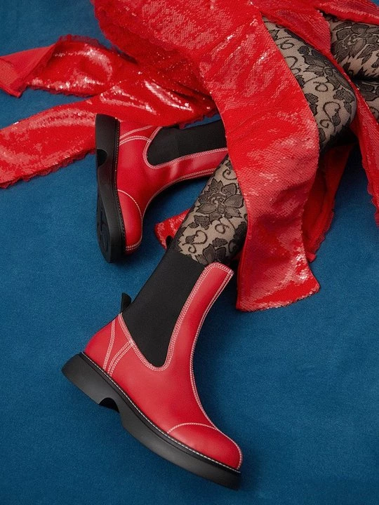 Foto van product Cowboy- / Bikerlaarsjes Ganni rood