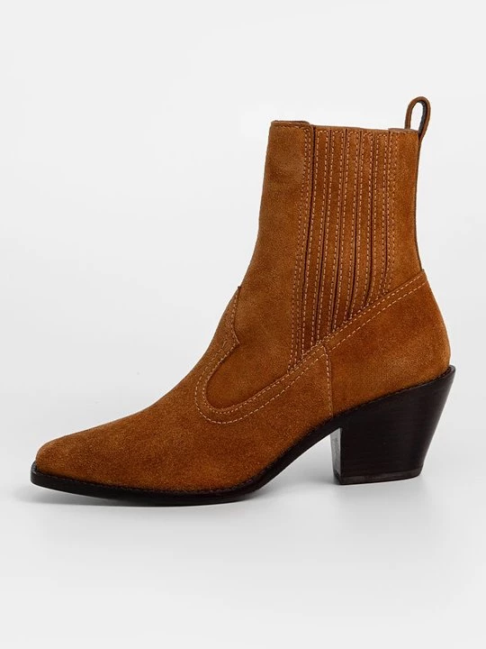 Foto van product Cowboy- / Bikerlaarsjes Tory Burch cognac