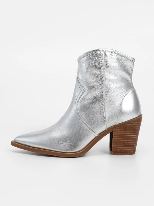 Foto van product Cowboy- / Bikerlaarsjes Unisa zilverkleurig